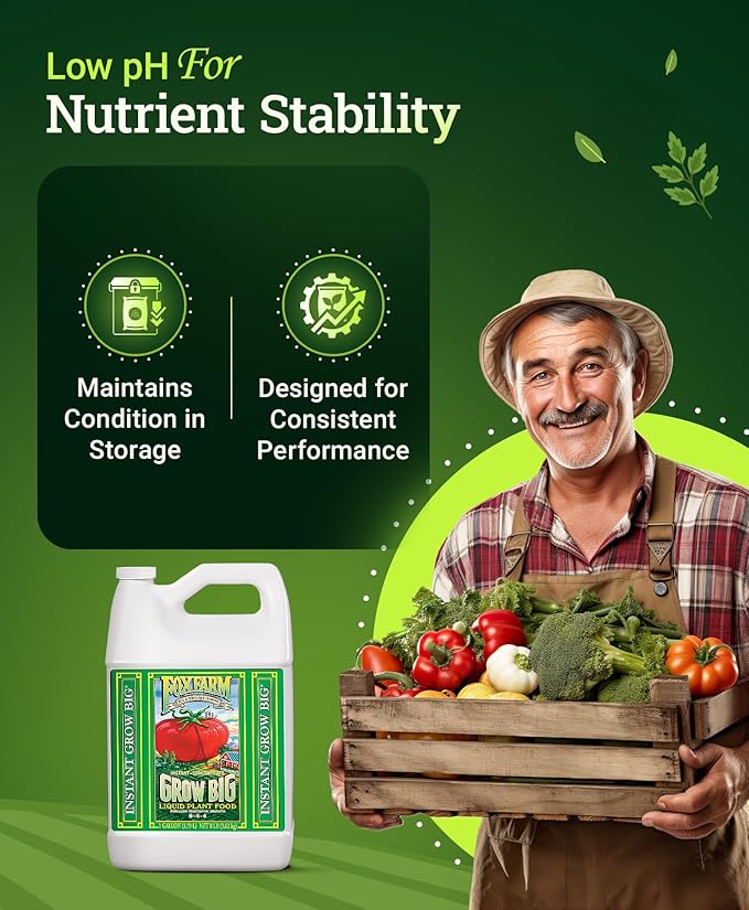 FoxFarm Grow Big Liquid Plant Food - 6-4-4 House Plant Fertilizer for Lush Vegetative Growth, Fast Nutrient Uptake for Roses, Tomatoes & Veggies - Gallon Size Concentrate