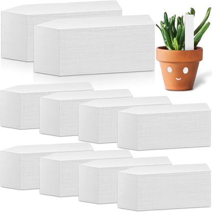 Geetery 2000 Pcs Plastic Plant Labels 4'' Garden Plant Markers Nursery Name Tags Waterproof Pot Label Stakes Planting Sticks for Seeds Summer Outdoor Indoor Garden Flowers(White)