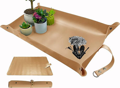 BIUWING Plant Repotting Mat,Thickened Leather Waterproof Transplanting Mat,Indoor Succulent Potting Mat for Transplant and Mess Control