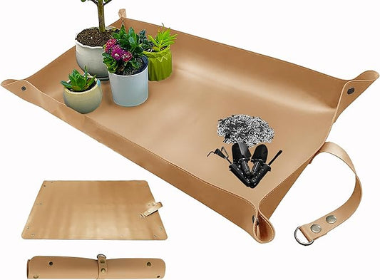 BIUWING Plant Repotting Mat,Thickened Leather Waterproof Transplanting Mat,Indoor Succulent Potting Mat for Transplant and Mess Control