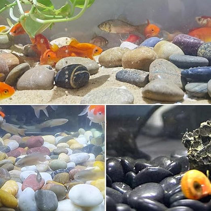 20lbs Large River Rocks for Landscaping, 3-4" White Pebbles for Garden Design, Hand-Picked Smooth Stones for Fish Tank, Flower Pots, Indoor Water Fountains, Pathways, Backyard