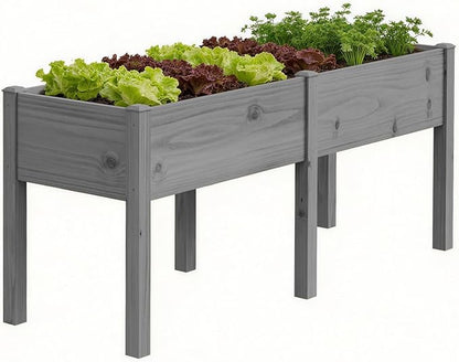 DoCred Raised Garden Bed, 70.9" x 22.8" x 31.5" Large Elevated Wooden Horticulture Planter Box with Wood Legs Standing Growing Bed Planter for Gardening, Balcony, Backyard, Patio