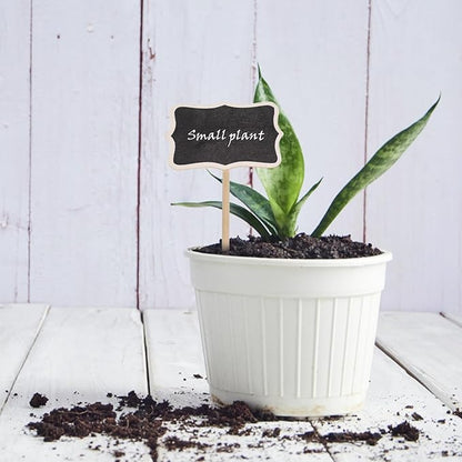 20PCS Wood Chalkboard Plant Tag, Gardening Plug-in Plant Identification Marker, Nursery Garden Plant Markers Tag，Miniature Plants Wooden Tags, Lawn Signs Plant Markers Chalkboard