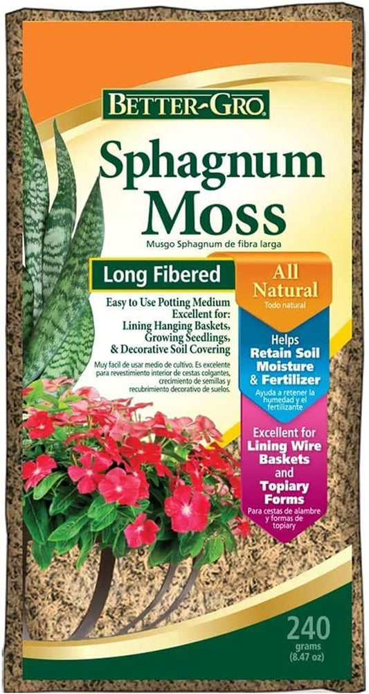 50430 Better-GRO Sphagnum Moss, Growing Medium, 240 Grams, Pack of 3