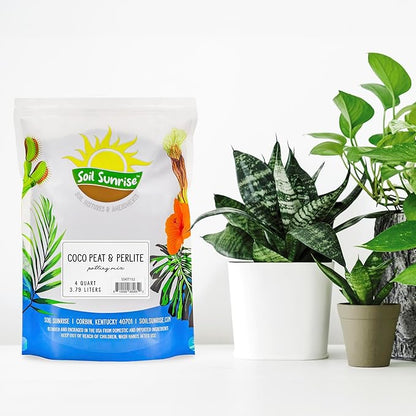 Soil Sunrise Coco Peat Perlite Potting Mix (4 Quarts) Loose Coconut Coir and Perlite