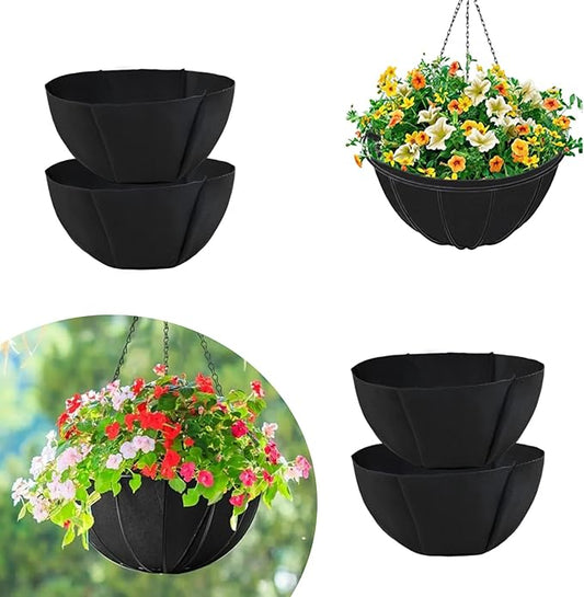 hehimhis 4Pcs 20 Inch Round Non-Woven Planter Basket Liner, Hanging Basket Fabric Liners Coco Fiber Liner Replacement for Hanging Flower Pot (4, 20inch)