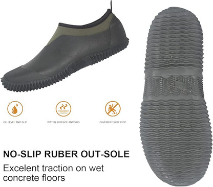 SWIFTFROG Men’s Garden Boots - Unisex Waterproof Ankle Slip-On Footwear Rubber Rain Boots for Men Women Outdoor,Camping,Gardening