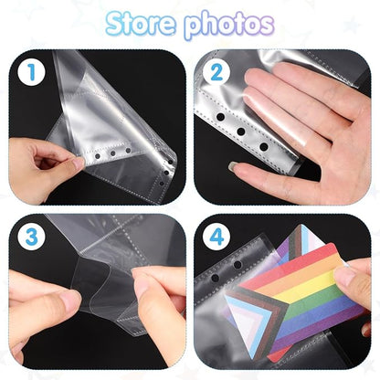 A5 Zipper Photocard Binder Album with Card Slots Large Capacity Photo Organizer for Kpop Photocard Collection and Small Keepsakes