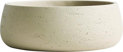 Olly & Rose Barcelona Off-White Ceramic Plant Bowl - 11 Inch - Indoor Outdoor Planter and Table Decor