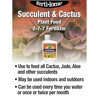 Houseplant Hero Cactus and Succulent Plant Food - 2-7-7 House Plant Fertilizer (8 Ounces)