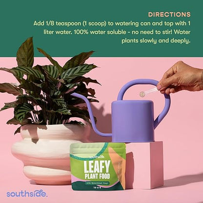 Leafy Plant Food with Mycorrhizal Fungi - Use Year-Round - Makes 200 Liters Gentle Houseplant Fertilizer for Indoor Potted Plants