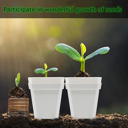 Purple Star 1N 30 PCS Plant Nursery Pots with Humidity Dome-Gardening Pots Small-Square Planting Containers Cups for Succulents Seedlings Cuttings Transplanting (30 PCS-S)