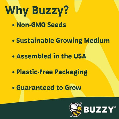 BUZZY Seeds Terracotta Mini Grow Pots, Flower Starter Kit, Assorted 12-Pack, Bright Series Collection Daisy, Lavender, Mini Rose, Sunflower Seeds, Gardening Gift, Party Favors, Weddings, Showers