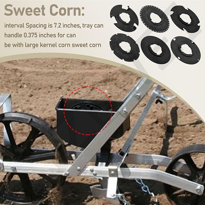 60009 60010 Optional Seed Plate 12 Set for EarthWay 10001 1001-B Garden Seeder Plants, Earth-Way Seed Plates, Works for Sweet Corn, Radish, Leek, Asparagus, Spinach, Carrot, Beans and More