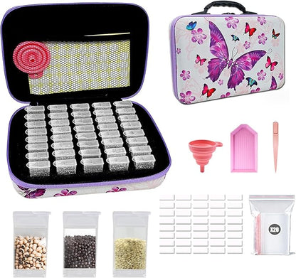 40 Slots Seed Storage Organizer, Seed Organizer with 40 Label Stickers, 20 Clear Storage Bags, Seed Storage Container for Flower Vegetable Plants Garden Seeds Saving (40 Slots)