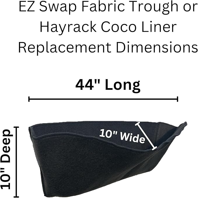 EZ Swap 44 Inch Fabric Trough Coco Liner Replacement for Window Basket Flower Planter - 44" Coconut Coco Fiber Alternative for Hayrack Planters. Use 3+ Seasons - Made in The USA! (2-Pack)