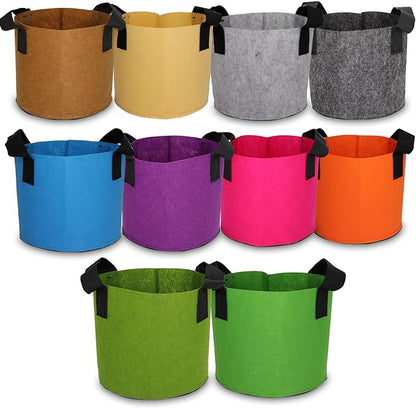 Grow Bags,Growing Pot Bags Garden Grow Bag Indoor Outdoor Fabric Aeration Plant Pot Container Flower Vegetable Pouch (Mixed 10colors,3 Gallon)