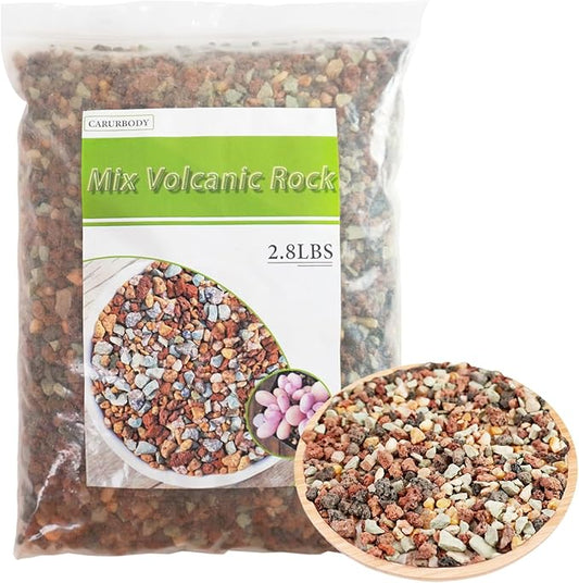 Color Lava Rocks Horticultural Potting Soil Mix Gritty Pebbles Pumice Volcanic Rock for Succulent Cactus Bonsai Top Dressing 2.8Lbs