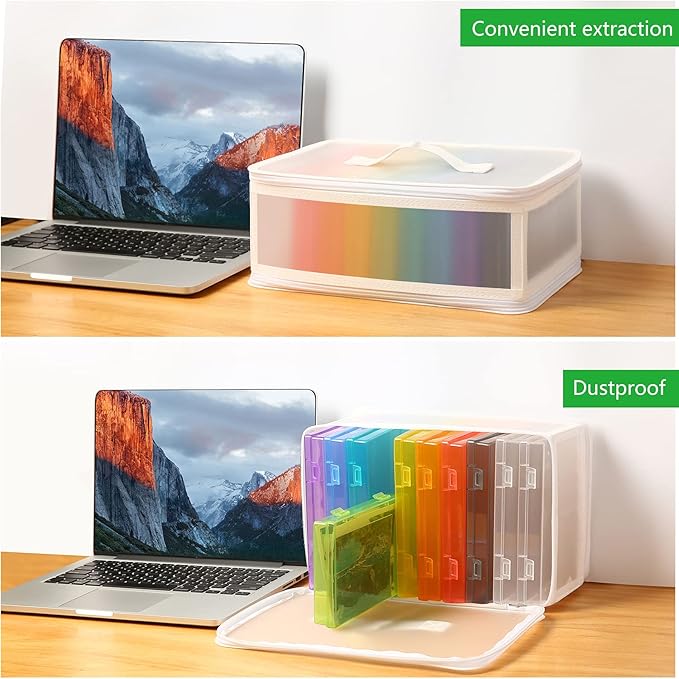 Photo Storage Case - 4x6 Size, Large Box Holds 1000 Photos, Card Storage, Handle Puzzle Cards Seed Packets, 9 Colors
