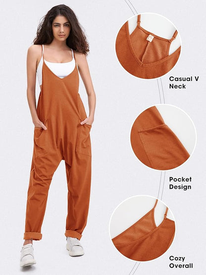 EXLURA Womens Casual Summer Jumpsuits 2026 Romper Bib Outfits Beach Vacation Denim Trendy Fashion Overalls with Pockets