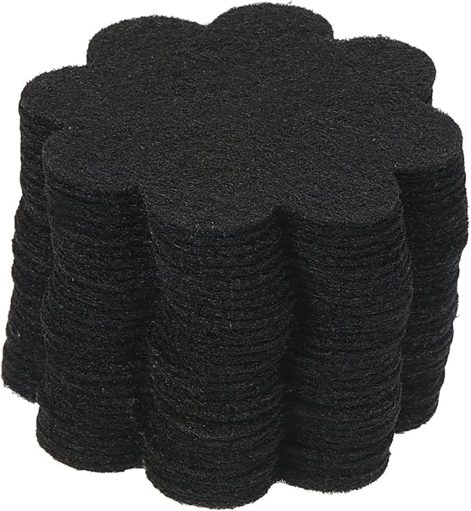 PATIKIL 2 Inch Plant Pot Hole Pad, 30 Pack Non-Woven Fabric Flower Shape Bonsai Bottom Soil Mat, Black