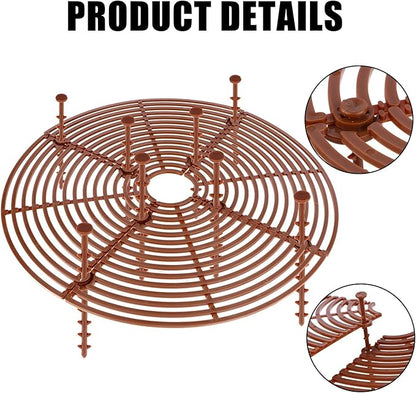 6 Pcs Plant Grid Soil Protector Covers 11.8 Inch 20.8 Inch Cuttable Flower Cover with 60 Stakes Plastic Pot Grid for Indoor Outdoor