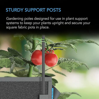 AC Infinity Garden Plant Stakes 36", Sturdy Metal Support Sticks with Protective Plastic Coating, 25-Pack for Tomatoes, Trees, and Vines in Gardening Hydroponics