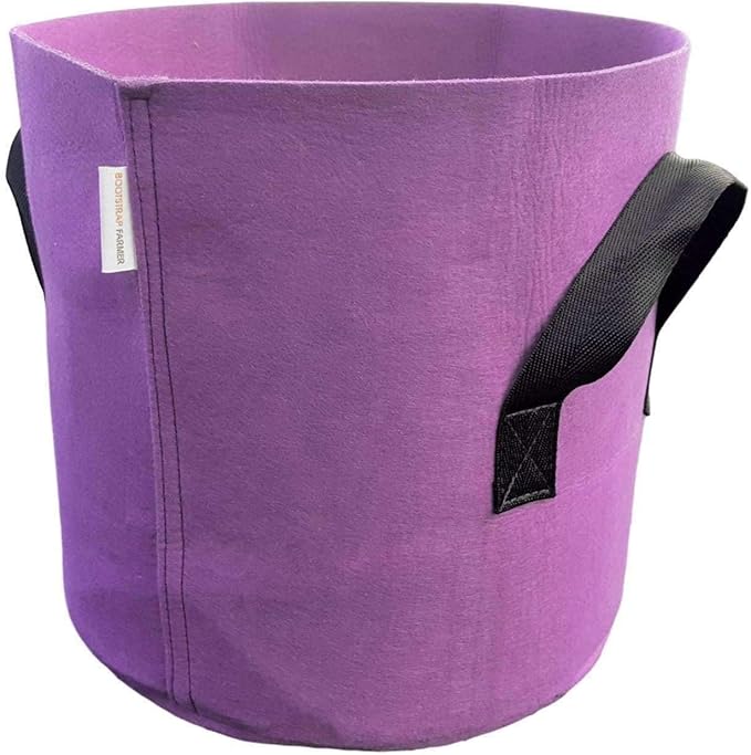 Bootstrap Farmer Grow Bags 7 Gallon, Purple 10 Pack, Colored Fabric Pot for Peppers, Potatoes, Tomatoes and Plants