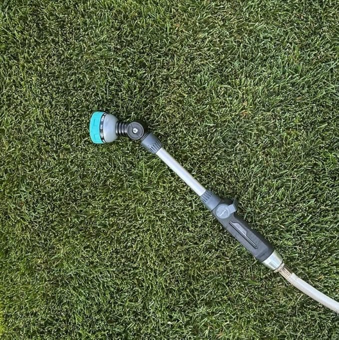 Foxglove 18” Garden Hose Watering Wand with 180° Swivel Ratcheting Head and 10 Adjustable Spray Patterns. Garden Hose Wand with Thumb Control for Flower Pots, Hanging Baskets