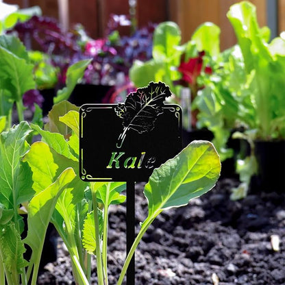 Metal Seed & Plant Labels - Plant Markes for Seedlings-Plant Tags for Pots - Garden Signs for Vegetable - Durable Markers for Plants Outdoor Waterproof - Garden Decor for Farmhouse(Eggplant)