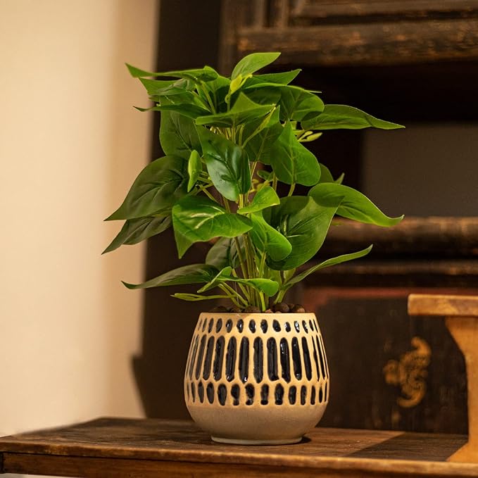 Ceramic Planter 4 Inch Plant Pots Indoor Outdoor Succulent Plant Pot Flower Pots Mid-Century Planter Ceramic Pot