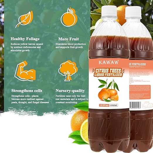 Organic Citrus Tree Probiotic Fertilizer 35oz (1000ML) – Microbial Plant Nutrient for Citrus, Apple, Lemon & Fruit Trees – Enhances Soil Health, Fruit Sweetness & Freshness