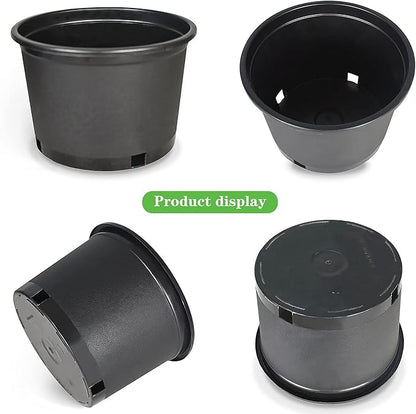Planter Nursery Pots 2 Gallon Pots for Plants, Injection Molded Plastic Nursery Pots, 9 inch Plant Container 1.2 Gal Liquid Volume 10-Pack