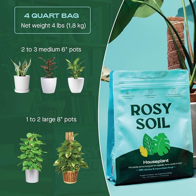 Seedling Seed Starter Soil Mix (4 qts) + Indoor Potting Soil (4 qts) - Peat Free - Potting Seed Starting Mix - Potting Soil Mix for Indoor Plants