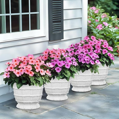 6" White Ceramic Plant Pots with Drainage Hole, Rustic Flower Pots for Indoor Plants, Outdoor Decorative Ceramic Planters Pot Small Plant Pot for for Succulents, Cactus, Herbs, Orchids Planters