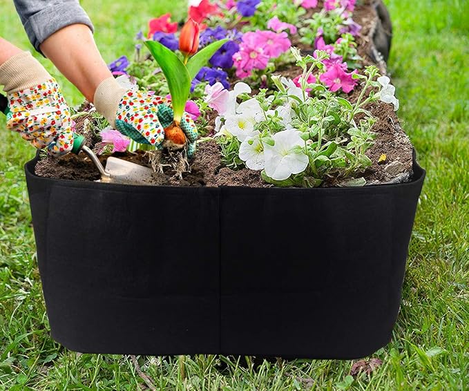 Fabric Raised Garden Bed, 3ft x 6ft Garden Grow Bags Planting Bed Rectangle Garden Containers for Vegetables Plants Flowers Outdoor
