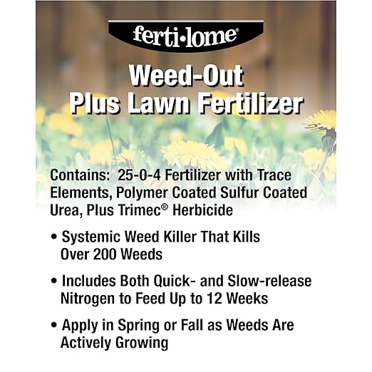Fertilome (10921) Weed-Out Plus Lawn Fertilizer 25-0-4 (20 lbs.)