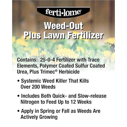 Fertilome (10921) Weed-Out Plus Lawn Fertilizer 25-0-4 (20 lbs.)
