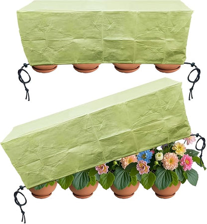 EJW Planter Cover, Plant Covers Freeze Protection,2 Pack 39.5"*17.7"x15.7" Planter Covers for Winter, Frost Cloths for Outdoor Plants, Raised Bed Covers for Winter.