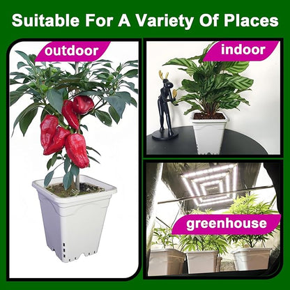 HG7X7SW 7"x7" Square White Pot, 9" Tall, Pack of 12 (12)