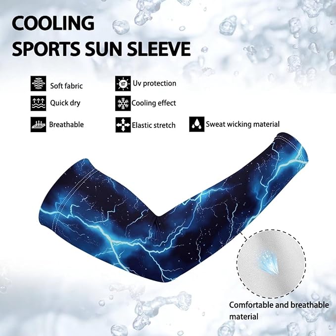 Binienty Unisex Arm Sleeves for Driving, Golf, Cycling, Sports, UV Protector Cooling Arm Sleeves Cover
