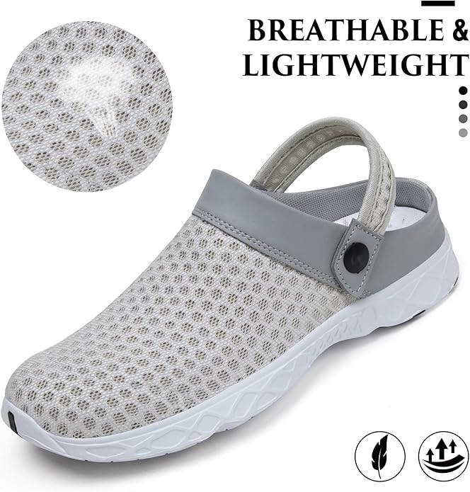 SAGUARO Men's Women's Quick Dry Garden Shoes Lightweight Breathable Gardening Clog Water Shoes Mesh Sandals for Sports Outdoor Beach Pool Exercise
