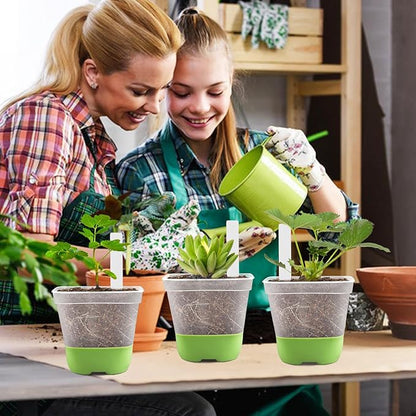 36 Pack 4 Inch Square Plastic Nursery Pots, Clear Plant Pot with Soft Silicone Base, Flower Pots with Drainage Holes, Reusable Seedling Pots
