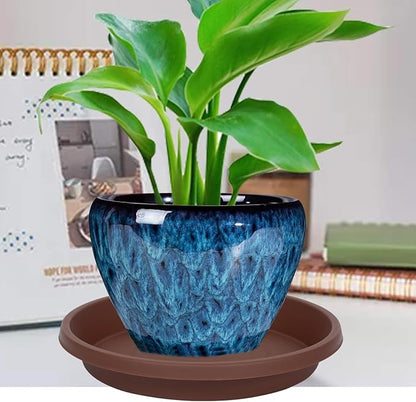 Plastic Plant Saucer Round 10 Inch Pack of 2 Thickened Drip Trays for Indoor Plants and Outdoor Pots