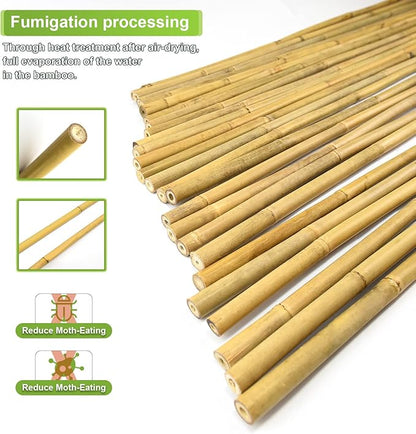 15pcs 3/4" D Thicker Heavy Duty Bamboo Stakes, 7FT Plant Stakes, Natural Garden Stakes for Tomato, Bean, Flowers,Trees Potted and Climbing Plant Support