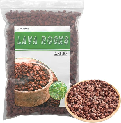 Red Lava Rocks for Plants -100% Pure Volcanic Rock No Dyes or Chemicals-Best Lava Stones Top Dressing for Cacti Succulents Plants,Bonsai
