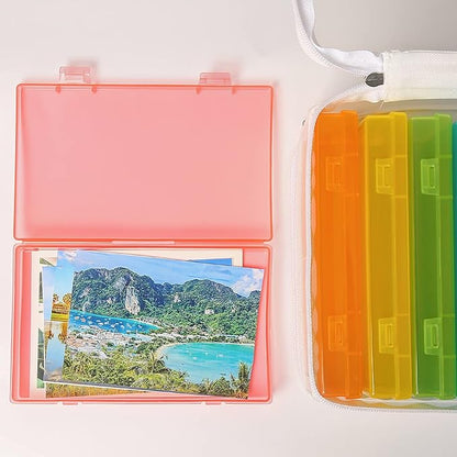 Photo Storage Case - 4x6 Size, Large Box Holds 1000 Photos, Card Storage, Handle Puzzle Cards Seed Packets, 9 Colors