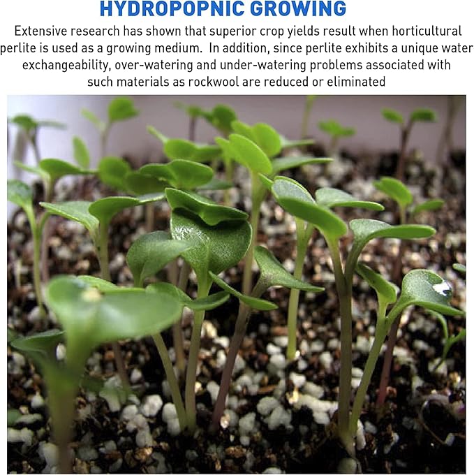AeroSoil Perlite Premium Horticultural Grade Soil Additive Drainage and Growth - Coarse 4 Cubic Foot