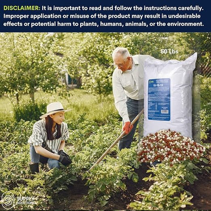 Supply Solutions 10-10-10 Complete Lawn & Garden Granular Fertilizer with Micronutrients – Balanced NPK Plant Food for Soil Health, Blooms & Roots – Safe for Vegetables, Fruits, Lawns (50 Pounds)