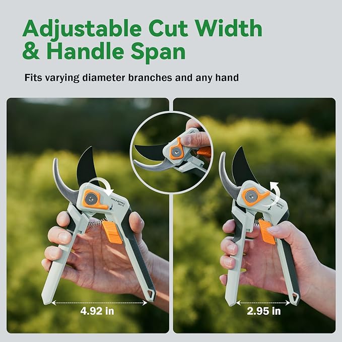 PrunePro 8" Professional Pruning Shears for Gardening 2 Pack Bypass Hand Pruner Stainless Steel Sharp Garden Scissors Plant Flower Rose Garden Clipper